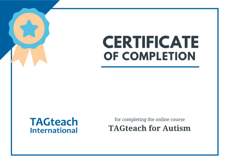 autism course certificate icon colour TAGteach Membership and Online